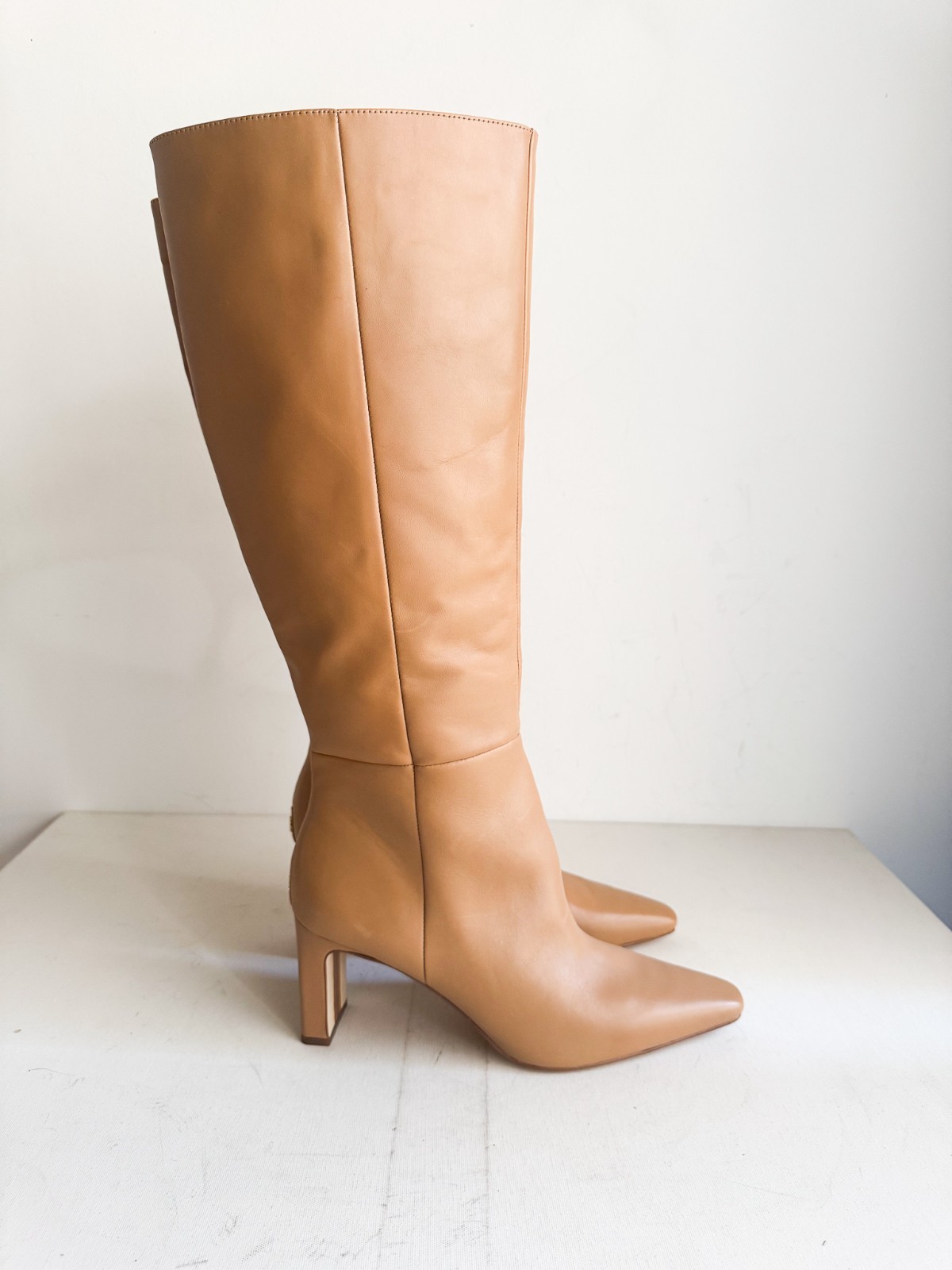 Sam Edelman Sylvia knee-high boots luxe tan leather Pointy Toe 10.5 WIDE CALF image 2