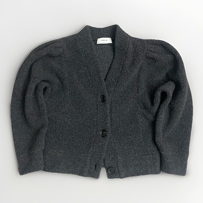 SOLD OUT NYC Women's Puff Sleeve Sherpa Cardigan Jacket Small Charcoal Gray
