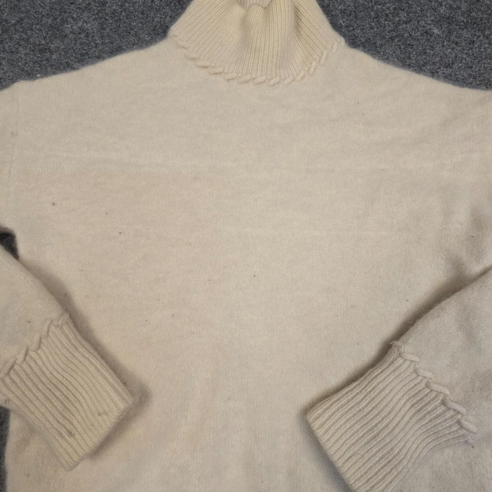 Jersey Theory Mujer PEQUEÑO Beige Manga Larga Cuello Simulado Invierno Cachemira Talla S Foto 4 de 4