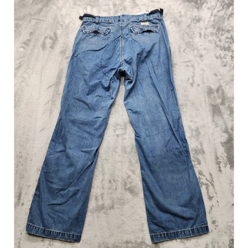 Vintage Y2K Gap Jeans Mens 33x32 Blue Articulated Knee Wide Leg Adjustable Waist - Image 3 of 4