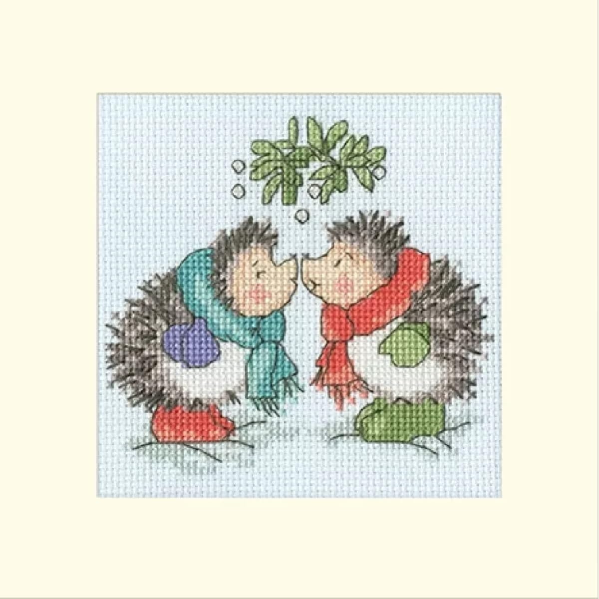 Bothy Threads Cross Stitch Kit - Christmas Card, Christmas Kiss