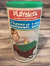 Vintage 1974 Set Of Lincoln Logs Playskool Brand Scout Set
