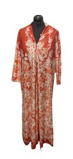 Rare Vintage Montgomery Ward Med 14/16 1970s Polyester Floral Maxi Dress Robe