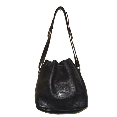 Dooney Bourke Vintage 90s Black Pebbled Leather Bucket Bag