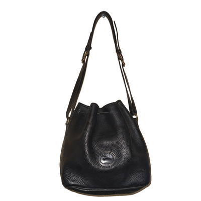 I06 Dooney & Bourke ショルダーバッグ ブラック レザー Dooney Bourke Vintage 90s Black Pebbled Leather Bucket Bag