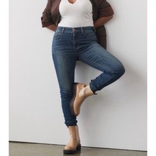 Anthropologie Pilcro High-Rise Skinny Jeans Distressed Raw Hem 32