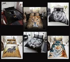 Animal Duvet Sets Zebra Tiger Lion Black Panther Wolf Bedding Quilt Cover