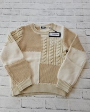 Kith Kids Size L 10/12 Patchwork Crewneck Sweater In Durum-NWT