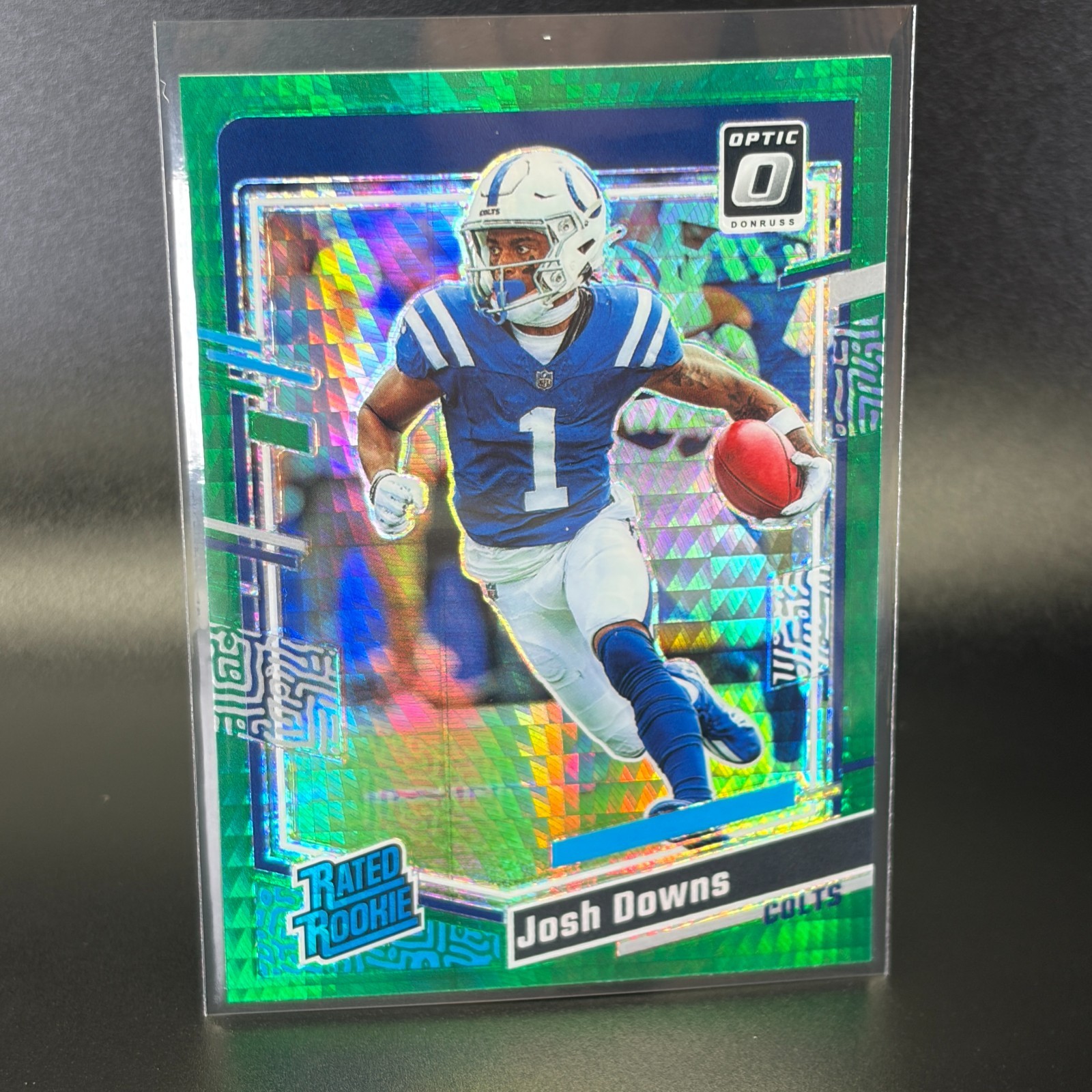2023 Donruss Optic Josh Downs Rated Rookie Green Hyper #248 Indianapolis Colts