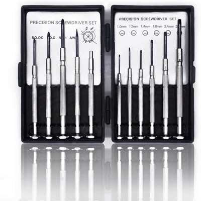 11PCS Mini Screwdriver Set, Small Tools with 11 Different Size Flathead and P...