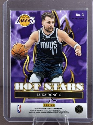 2024-25 Panini Select #3 Luka Doncic Hot Stars Green Prizms Los