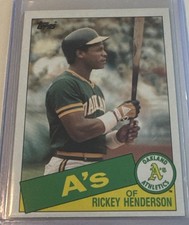 Rickey Henderson 1985 Topps - #115 Oakland Athletics