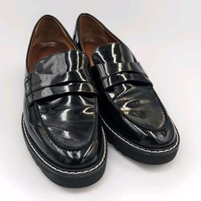 Franco Sarto Cassandra Penny Loafer Black 8M Platform Patent Leather Slip On