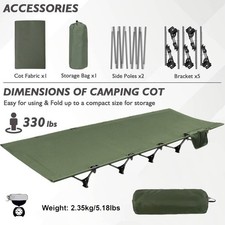 Portable Camping Cot Sleeping Cot Ultralight Backpacking Cot Bed Outdoor Hiking
