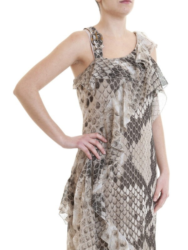 Roberto Cavalli Macro Python print ruffled maxi d… - image 4