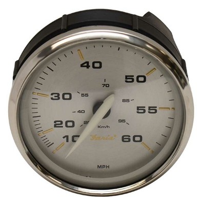 Faria Boat 60 MPH Speedometer Gauge SEK042A | 4 3/8 Inch Kronos Silver