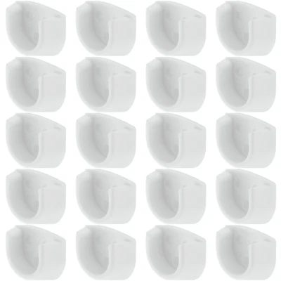 GAS N POW3R 20x White Rail End Supports Brackets Oval Wardrobe Rails Poles 20mm 20 = 10 Pair