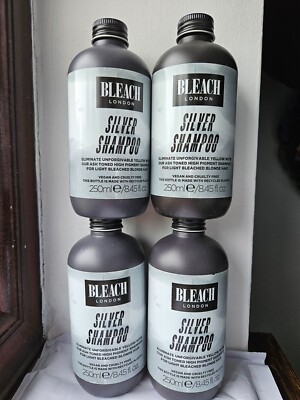 Set 4 x Bleach London Silver Shampoo 250ml - Konservieren Sie Ihre Haarfarbe PORTOFREI