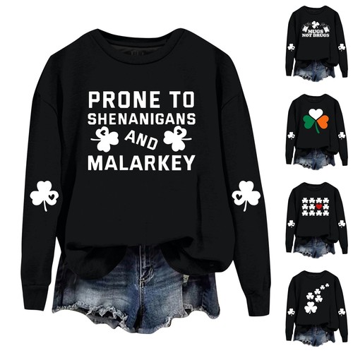 Women's Fashion Casual Long Sleeve Printed Round Neck Top Sweatshirt