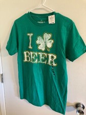 St. Patrick's Day Green I love Beer  t shirt men's adult Small NEW