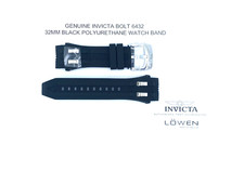 Authentic Invicta Bolt 6432 Black  Silver Polyurethane 32mm Watch Band