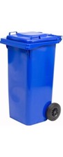Bidone Spazzatura Immondizia con ruote 120Lt in plastica ICS colore Blu