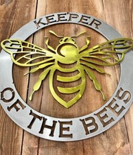 Bee Keeper Steel Metal Sign, Honey Bee, Garden, 12-inch