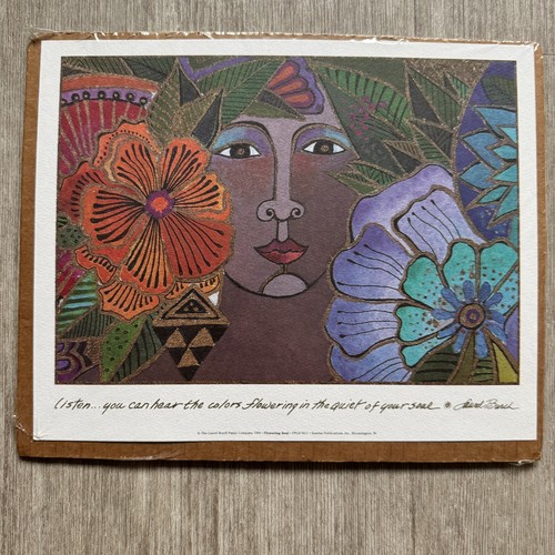 Laurel Burch 1994 SEALED Art Print 10x8 FLOWERING SOUL Floral Beauty Woman