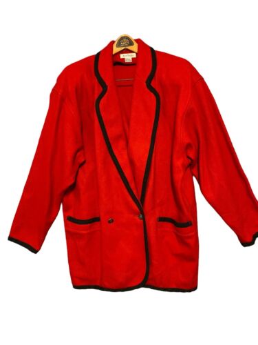 Vintage Liz Claiborne 1990’s Red  Wool Coat with B