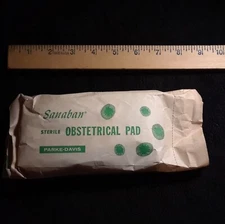 Early 1900's Big Belted Maxi Pad With Packaging - Rare Vintage Feminine Hygiene!