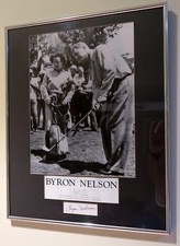 BYRON NELSON  AUTOGRAPHED  COLLAGE MASTERS US OPEN PGA CHAMPION