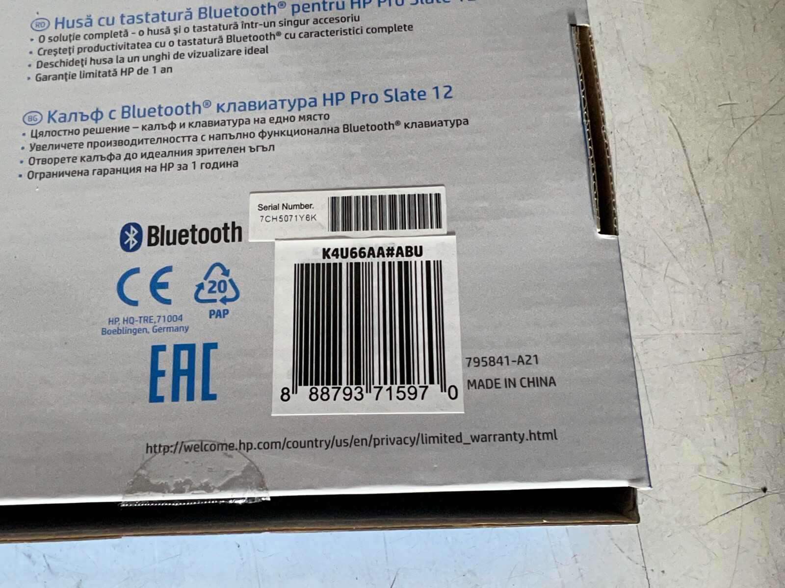 HP Pro Slate 12 Bluetooth Tastatur K4U66AA#ABU Original Zubehör Neu OVP – Bild 4
