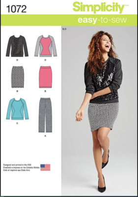 Women's Top Skirt Pants Simplicity Pattern 1072 Size 16 - 24 Uncut 