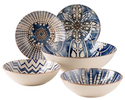 Mäser 1000-Neu24Blau / WeißSteinzeugIberico Blue Salatschüssel-Set, Iberico Blue