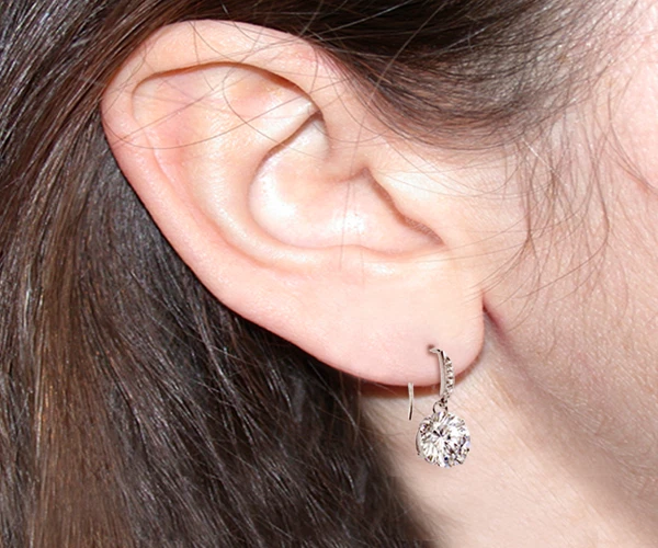 Raffinati Orecchini Brillanti in Argento 925 Rodiato Oro Bianco - Immagine 4 di 4