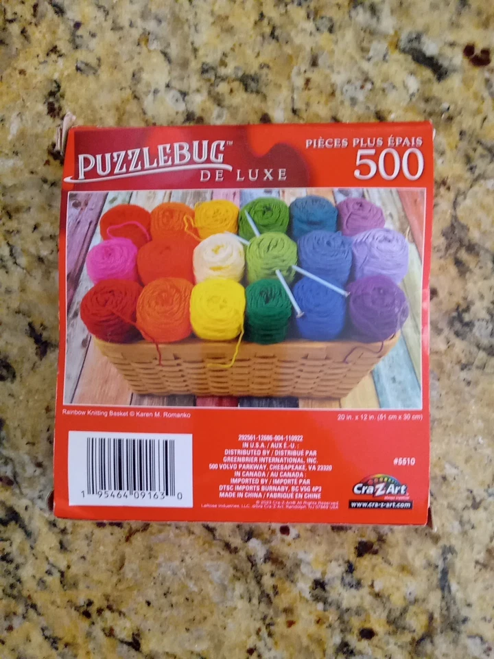 Jigsaw Puzzle Rainbow colored Yarn Balls 20 X 12- 500 Pieces NEW - Image 2 of 2