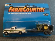 ERTL 1996 farm Country John Deere Pickup And Trailer die cast New On Card