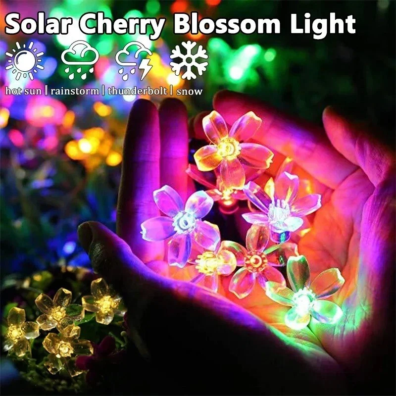 Solar Power 220 LED Flower Fairy Garden Lights String Outdoor Decor Waterproof - Image 2 of 4