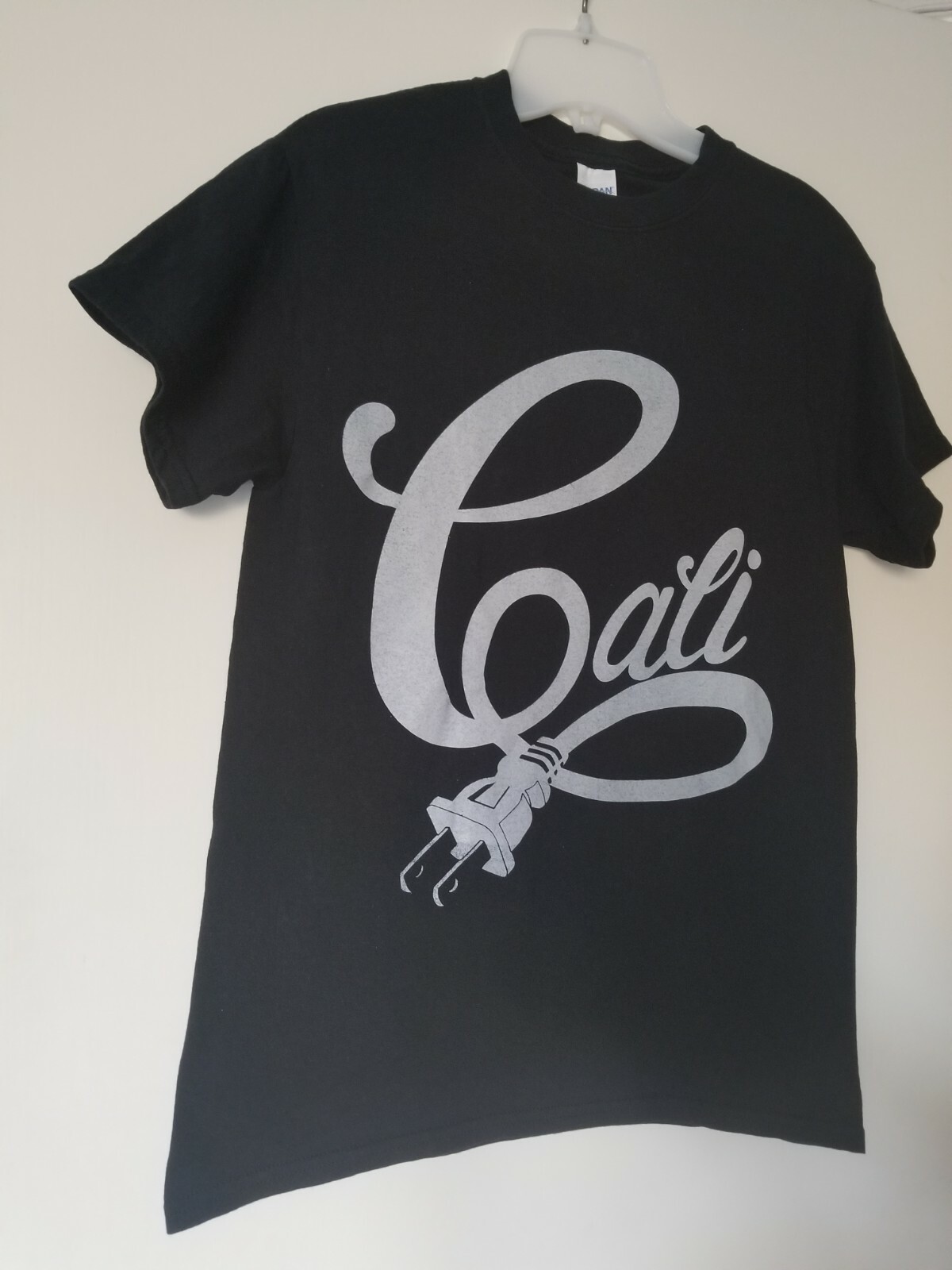 Cali Logo Basic Solid Black Short Sleeve T Shirt … - image 5