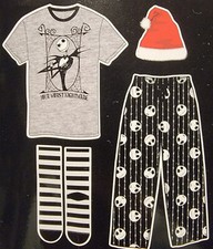 The Nightmare Before Christmas Jack Skellington 4-Piece Comfy Lounge Set Medium