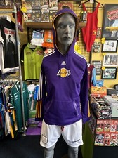 Felpa con cappuccio originale Adidas Los Angeles Lakers 2010 uomo media viola NBA