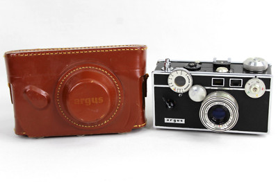 Vintage Argus Cintar Brick 35mm Camera in Leather Case