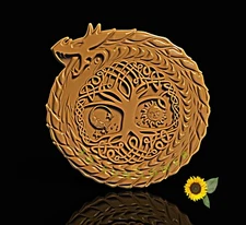Life Tree Medal 3d stl model for cnc router stl files 3D Printing cutting Gift