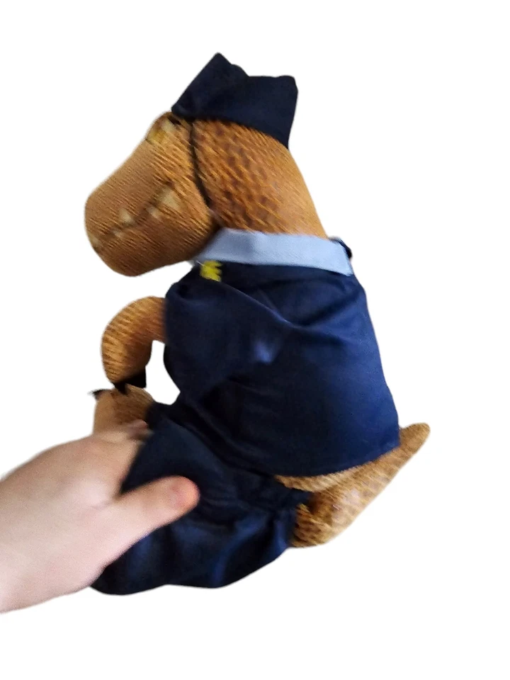 Build A Bear 20" Brown T- Rex Official Jurassic World Plush With Navy Outfit - Image 4 of 4