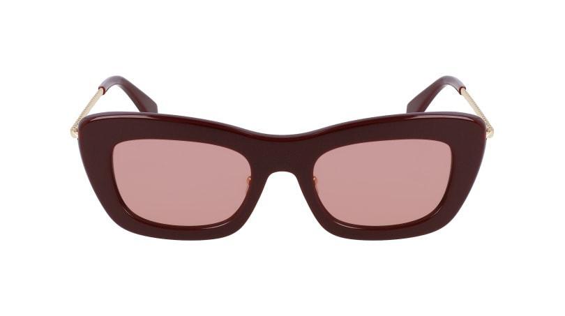 NEW Lanvin LNV 608S 600 Burgundy & Gold Sunglasses with Rose