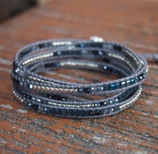 Tinny wrap bracelets, Handmade Vegan Boho bracelet, Stackable Beaded bracelets