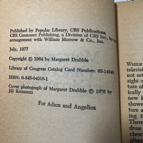 The Garrick Year by Margaret Drabble 1977 Vintage Popular Library Edition - Imagen 8 de 8