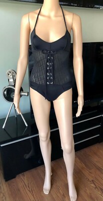 New Christian Dior 1990's Vintage Logo Monogram Sheer Black