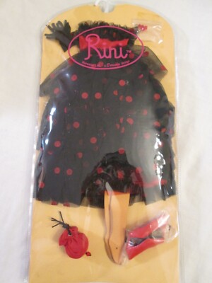 At The Ball Horsman 14'' Rini Doll Outfit  NIP Red Black Dress Gloves Purse Shoes