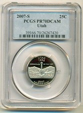 2007 S Clad Utah Quarter Proof PR70 DCAM PCGS Blue Label